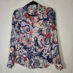 Express the portofino shirt slim fit Women's Floral Button Front button shirt